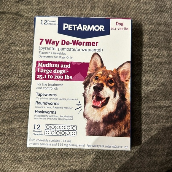 PetArmor 7 Way Chewable De-Wormer for‎ Medium and Large Dogs, Count of 12 - Picture 1 of 3